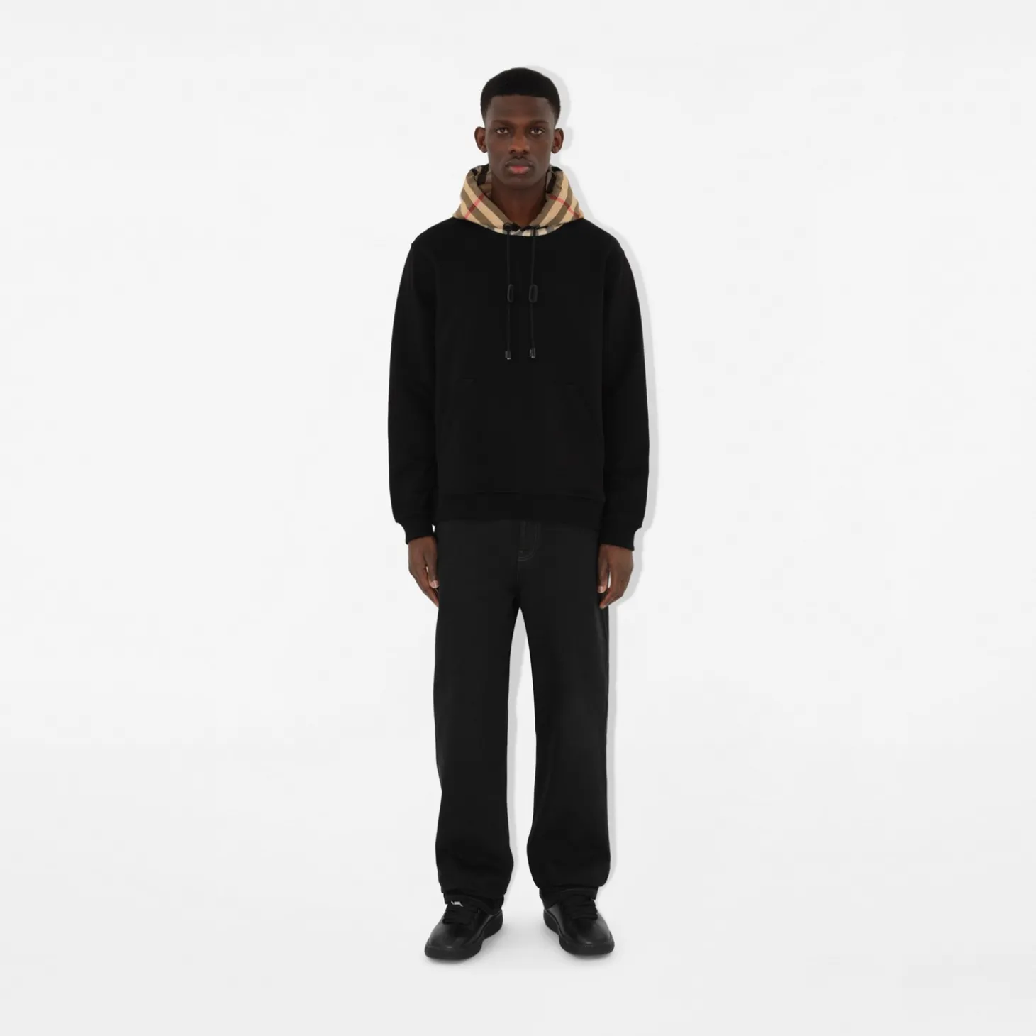 Check Hood Cotton Hoodie