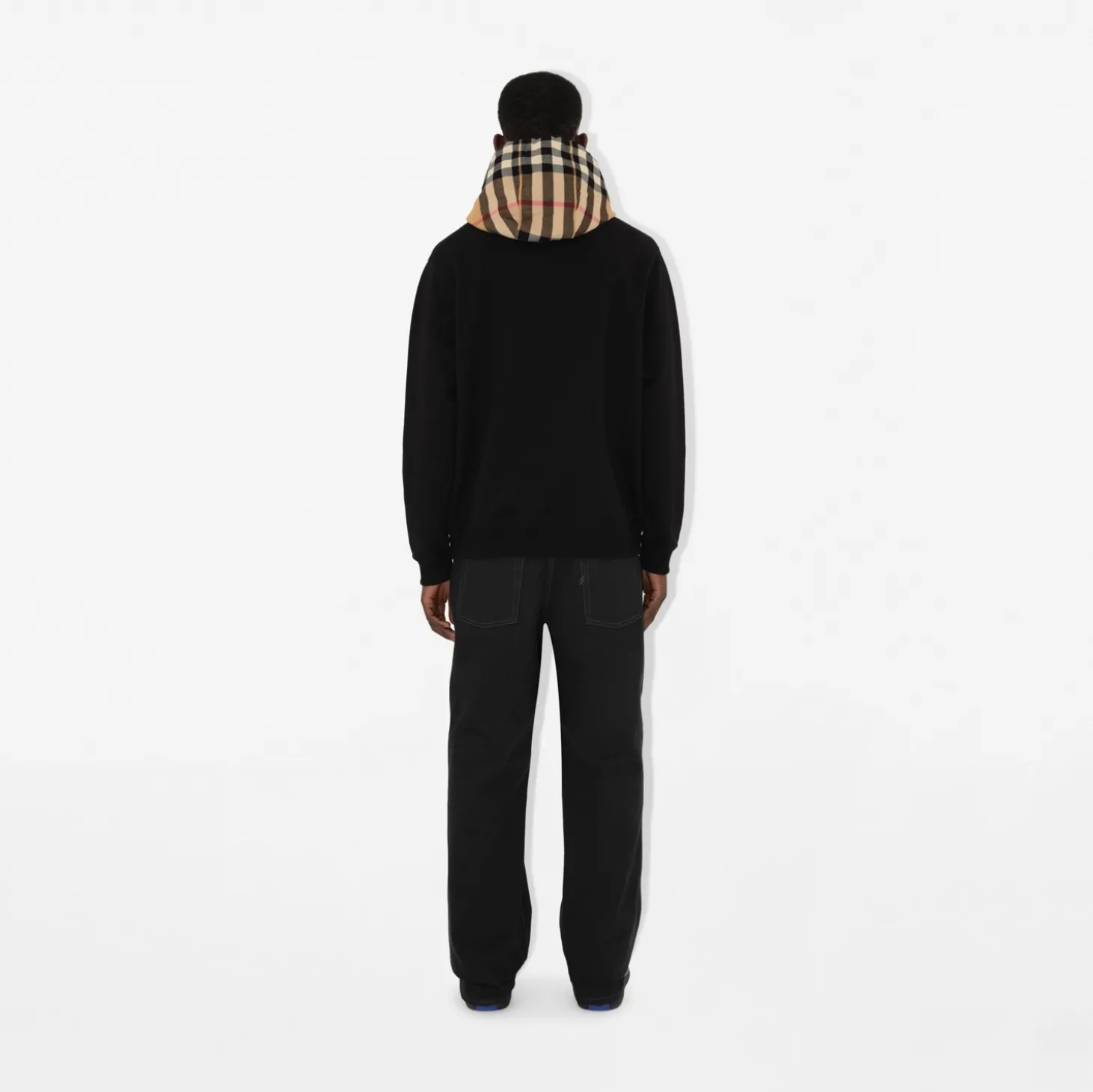 Check Hood Cotton Hoodie