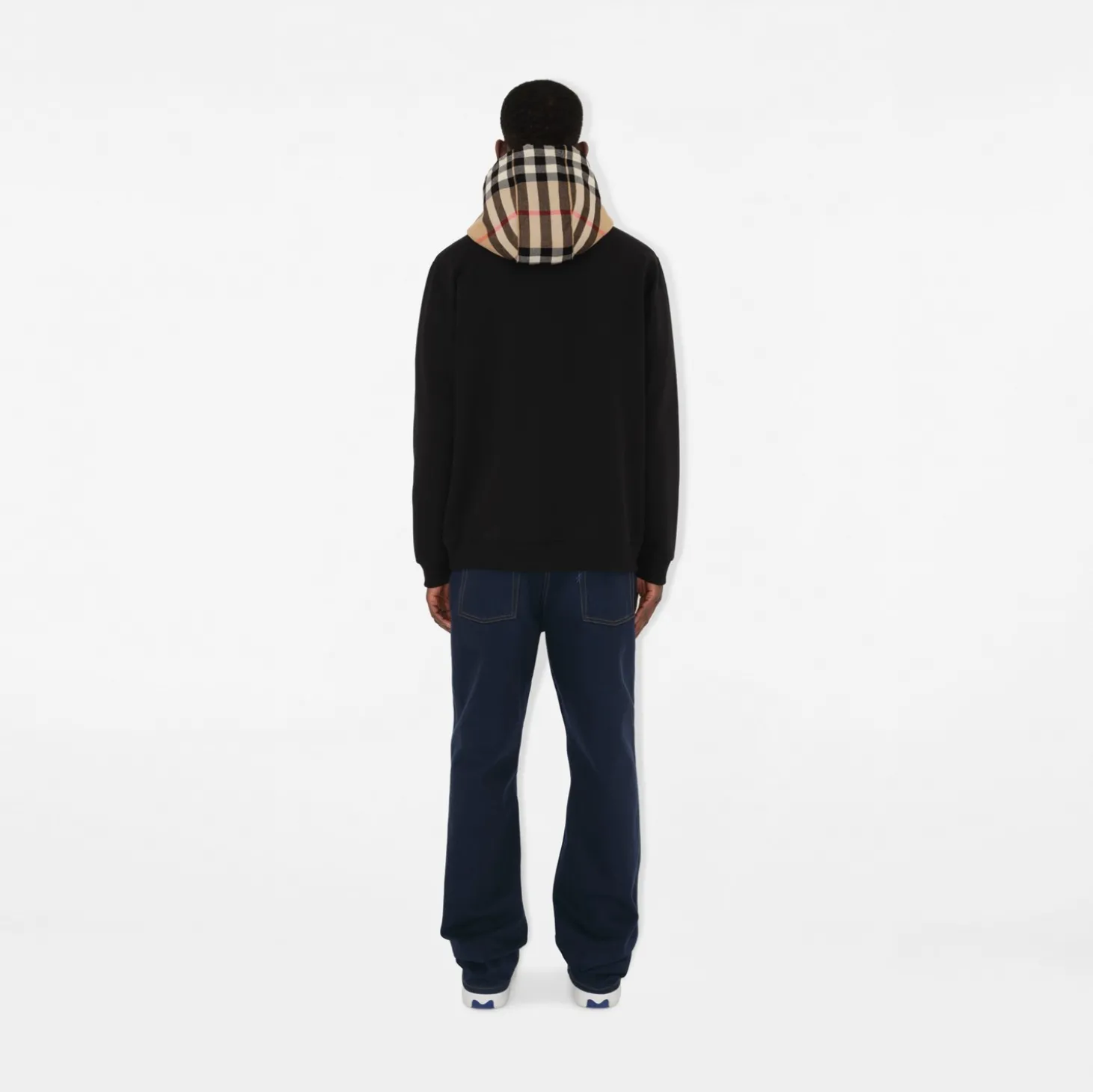 Check Hood Cotton Zip Hoodie