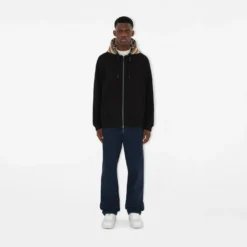 Check Hood Cotton Zip Hoodie