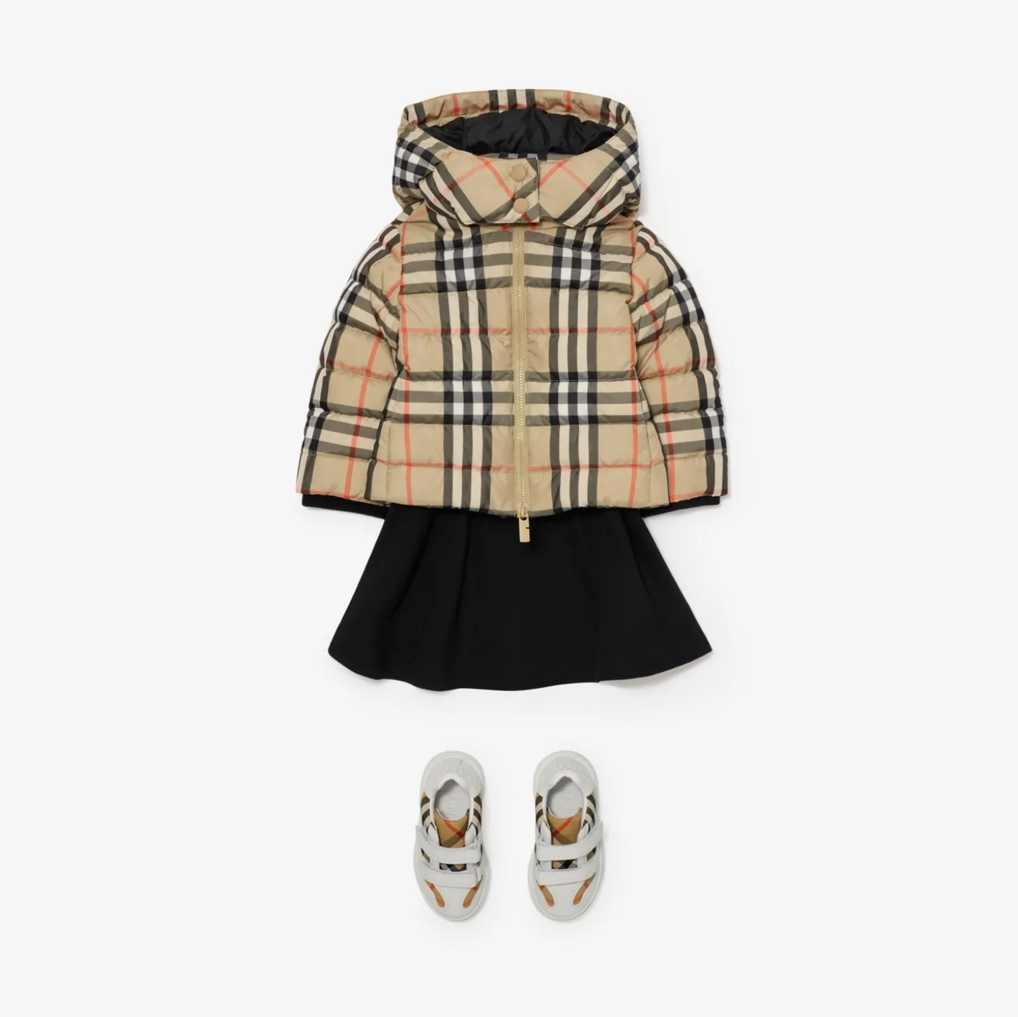 Check Hooded Puffer Jacket