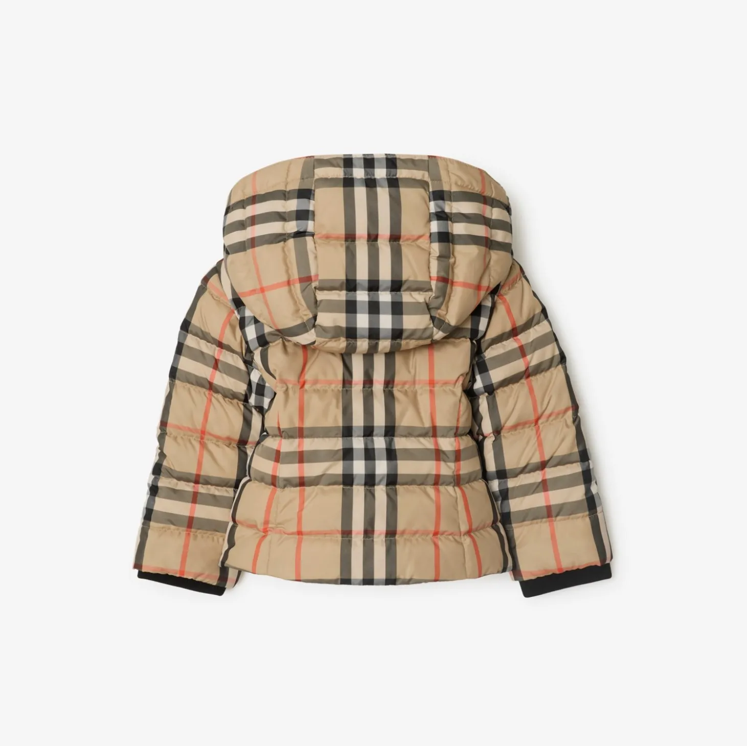 Check Hooded Puffer Jacket