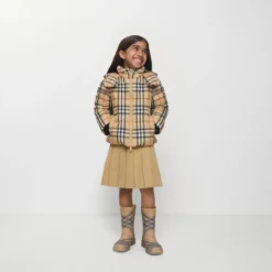 Check Hooded Puffer Jacket