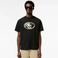 Check Knight Stamp Cotton T-shirt