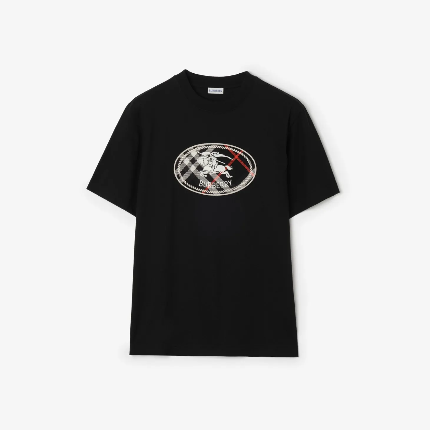 Check Knight Stamp Cotton T-shirt