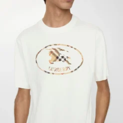 Check Knight Stamp Cotton T-shirt