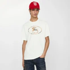 Check Knight Stamp Cotton T-shirt
