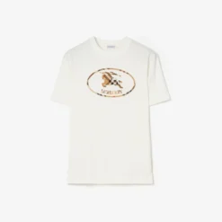 Check Knight Stamp Cotton T-shirt