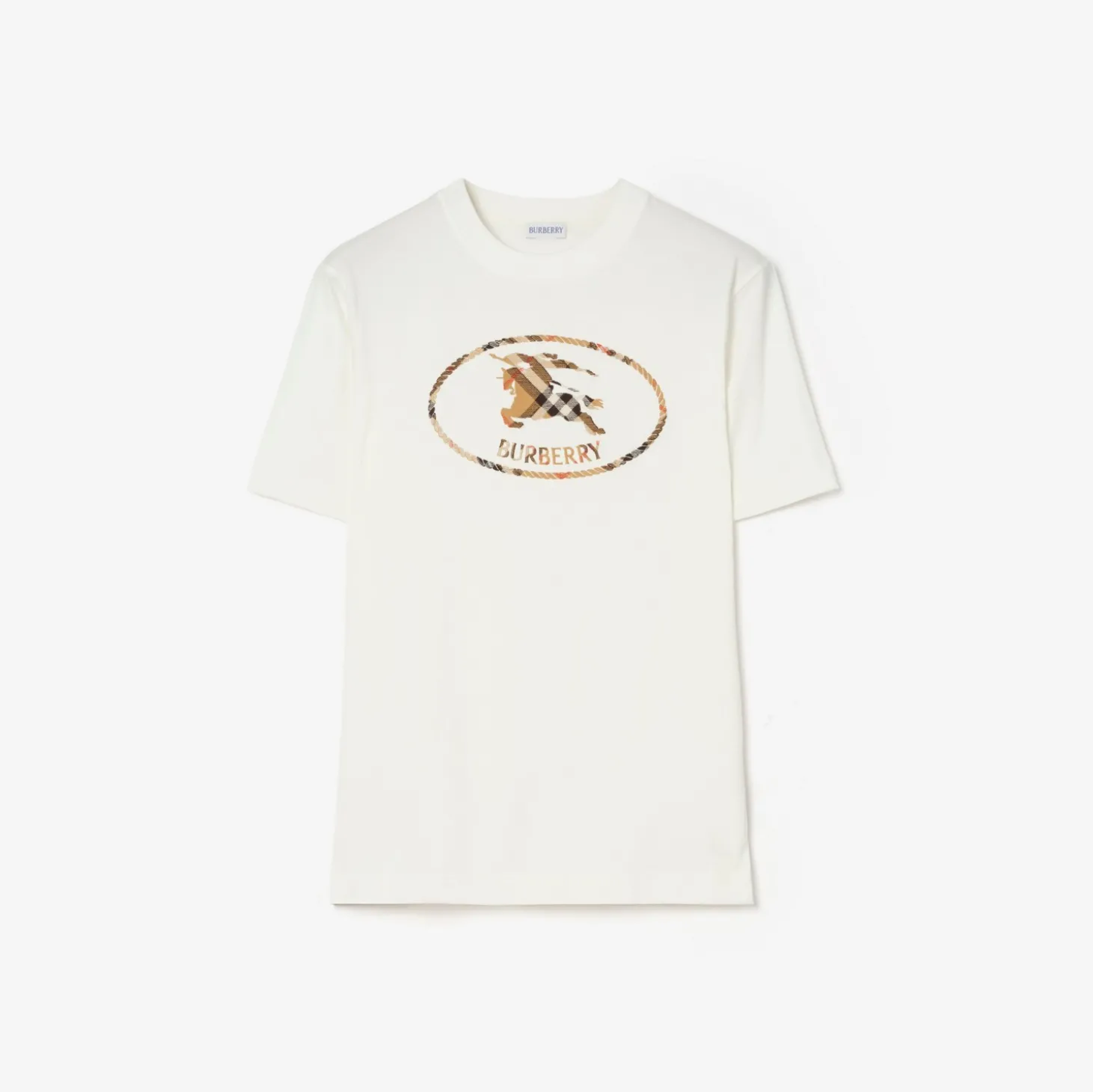 Check Knight Stamp Cotton T-shirt