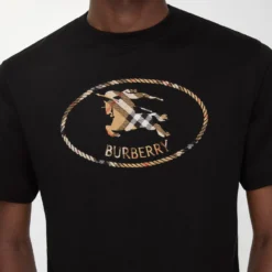 Check Knight Stamp Cotton T-shirt