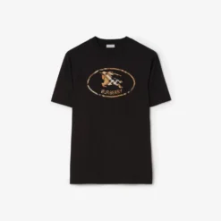 Check Knight Stamp Cotton T-shirt