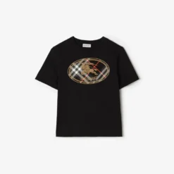 Check Knight Stamp Cotton T-shirt