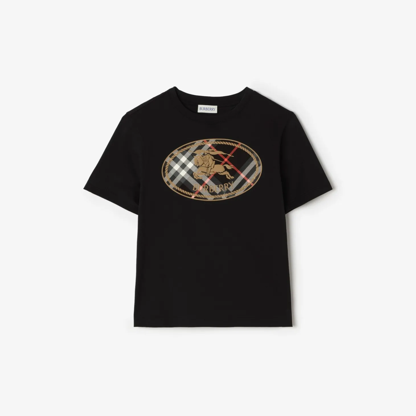 Check Knight Stamp Cotton T-shirt