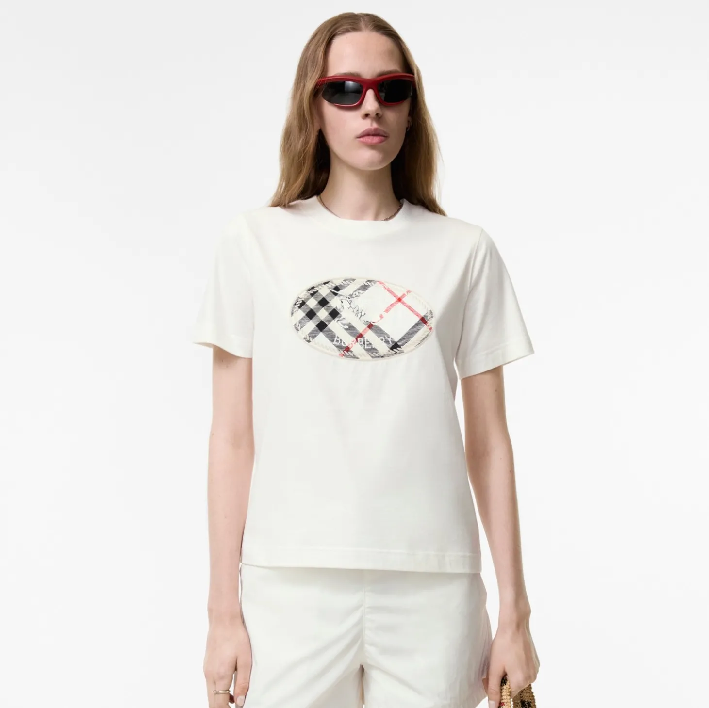 Check Knight Stamp Cotton T-shirt