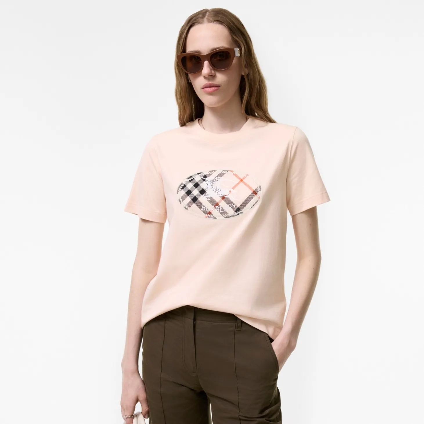Check Knight Stamp Cotton T-shirt