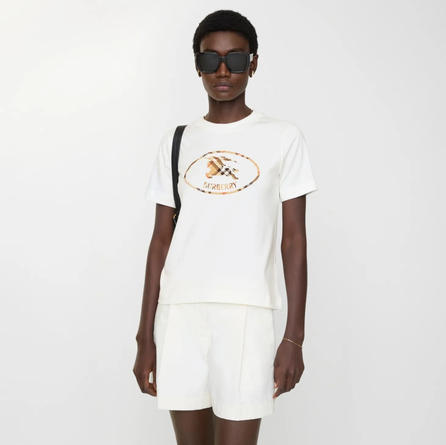Check Knight Stamp Cotton T-shirt
