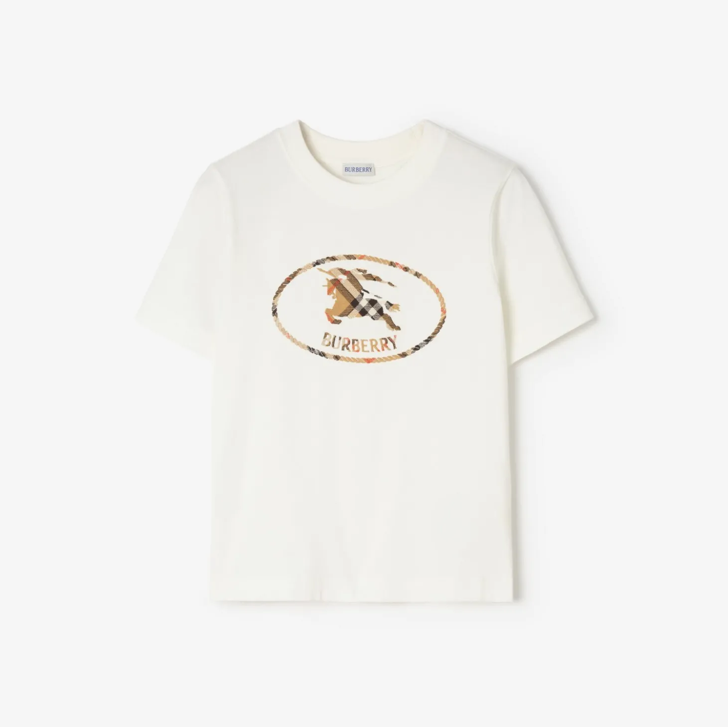 Check Knight Stamp Cotton T-shirt