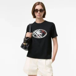 Check Knight Stamp Cotton T-shirt