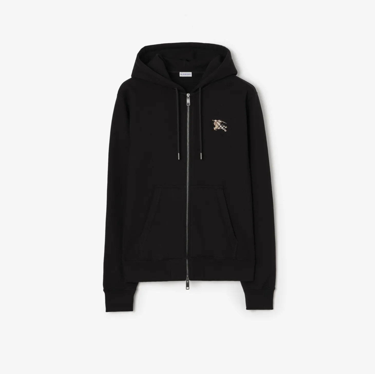 Check Knight Stamp Cotton Zip Hoodie