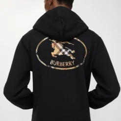 Check Knight Stamp Cotton Zip Hoodie