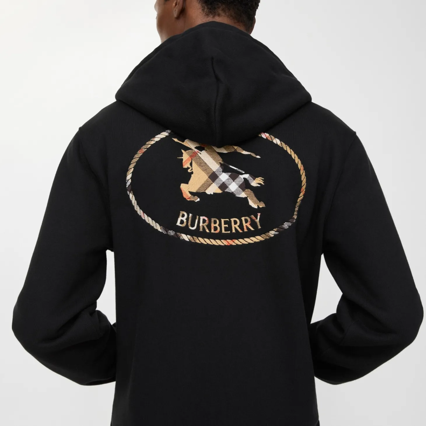 Check Knight Stamp Cotton Zip Hoodie