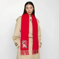 Check Label Cashmere Scarf
