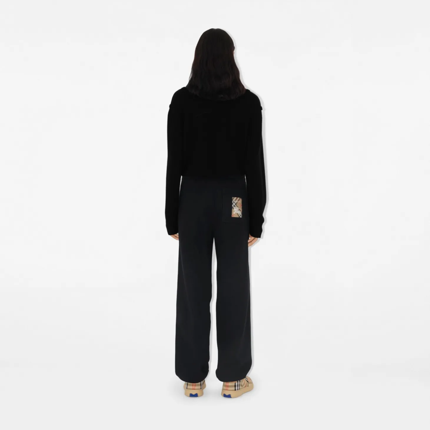 Check Label Cotton Jogging Pants
