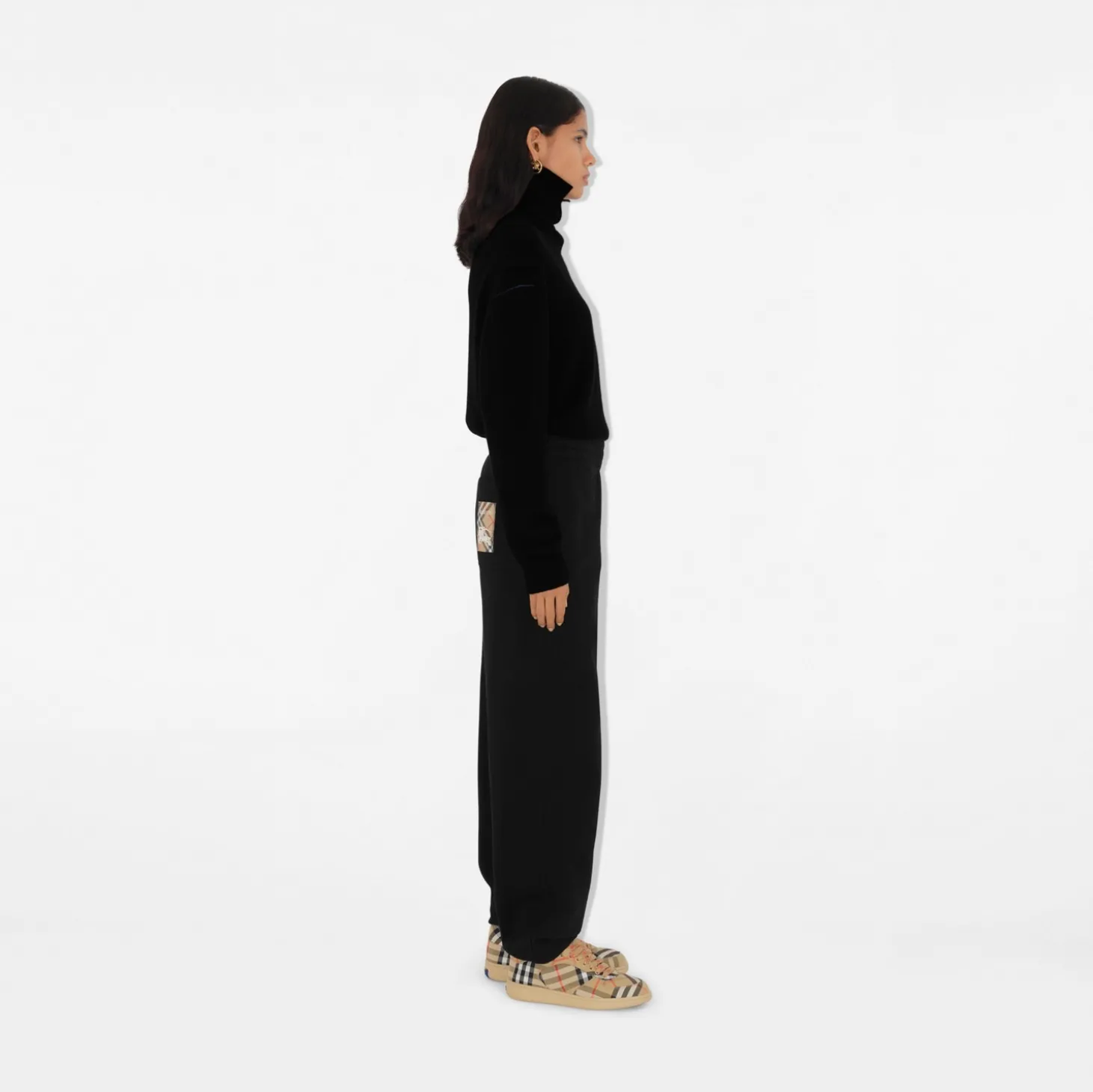 Check Label Cotton Jogging Pants