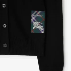 Check Label Wool Cardigan