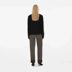Check Label Wool Cardigan