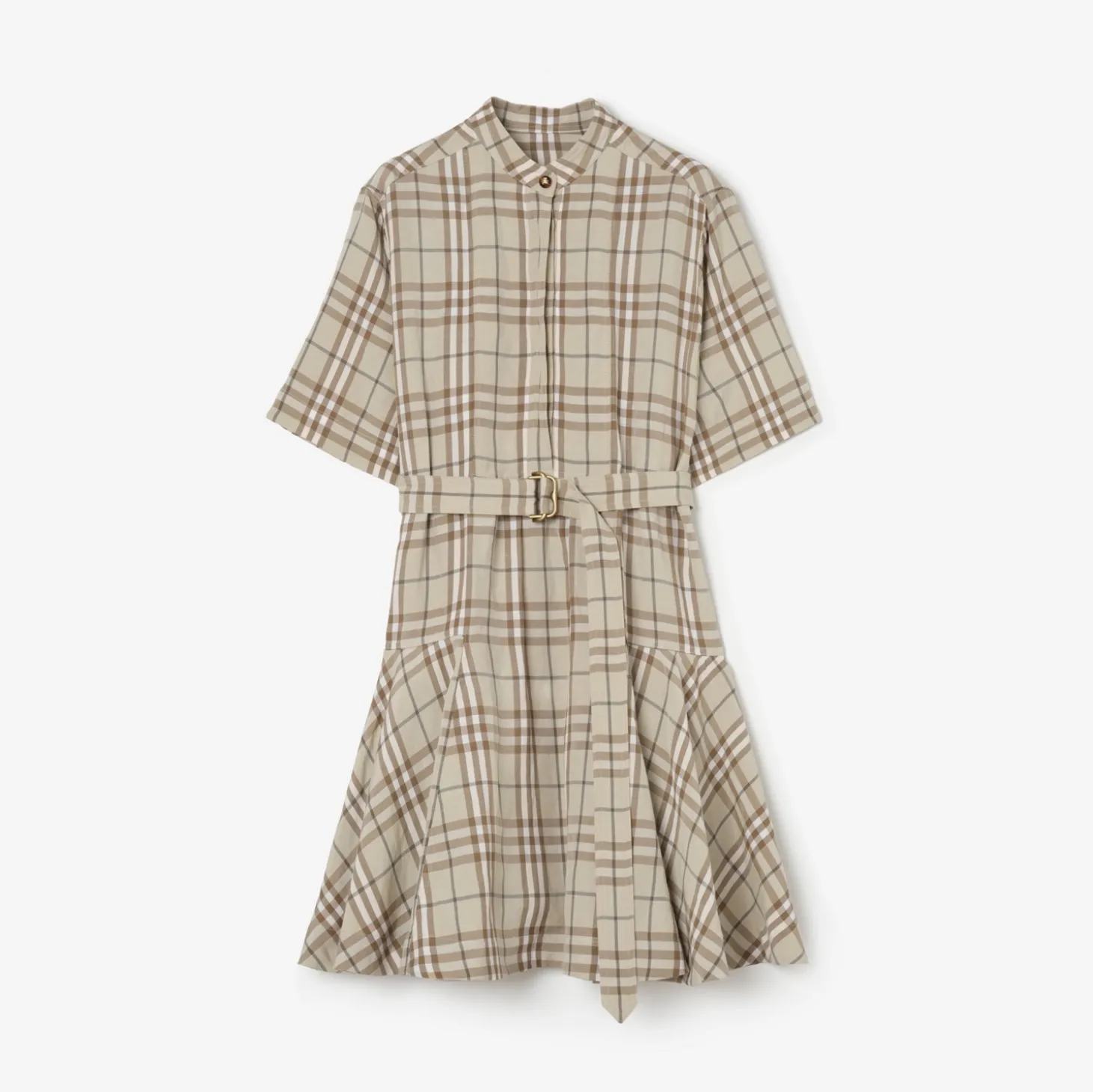 Check Linen Blend Dress
