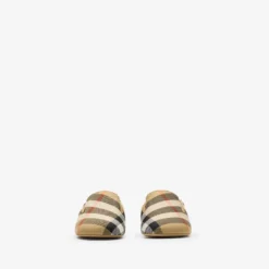 Check Nylon Blend Booties