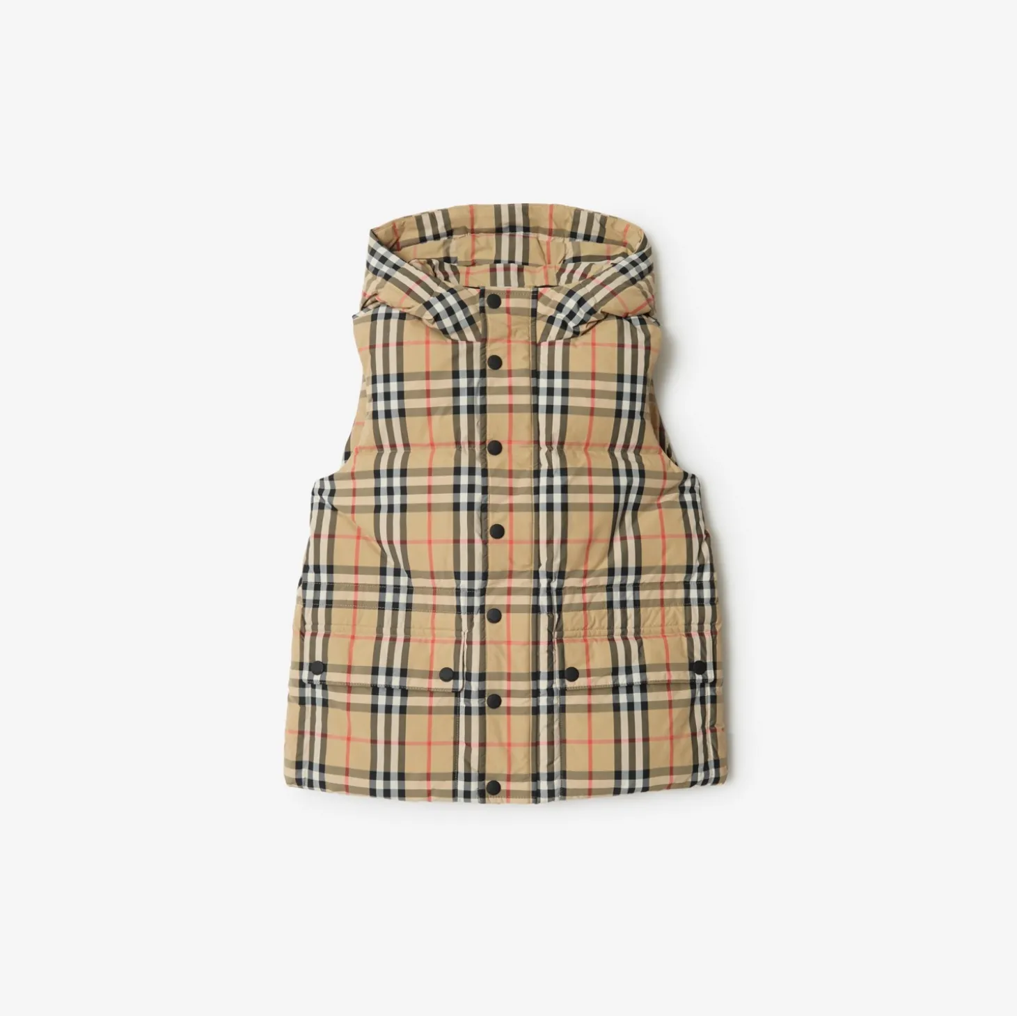 Check Nylon Puffer Gilet