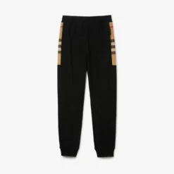 Check Panel Cotton Jogging Pants