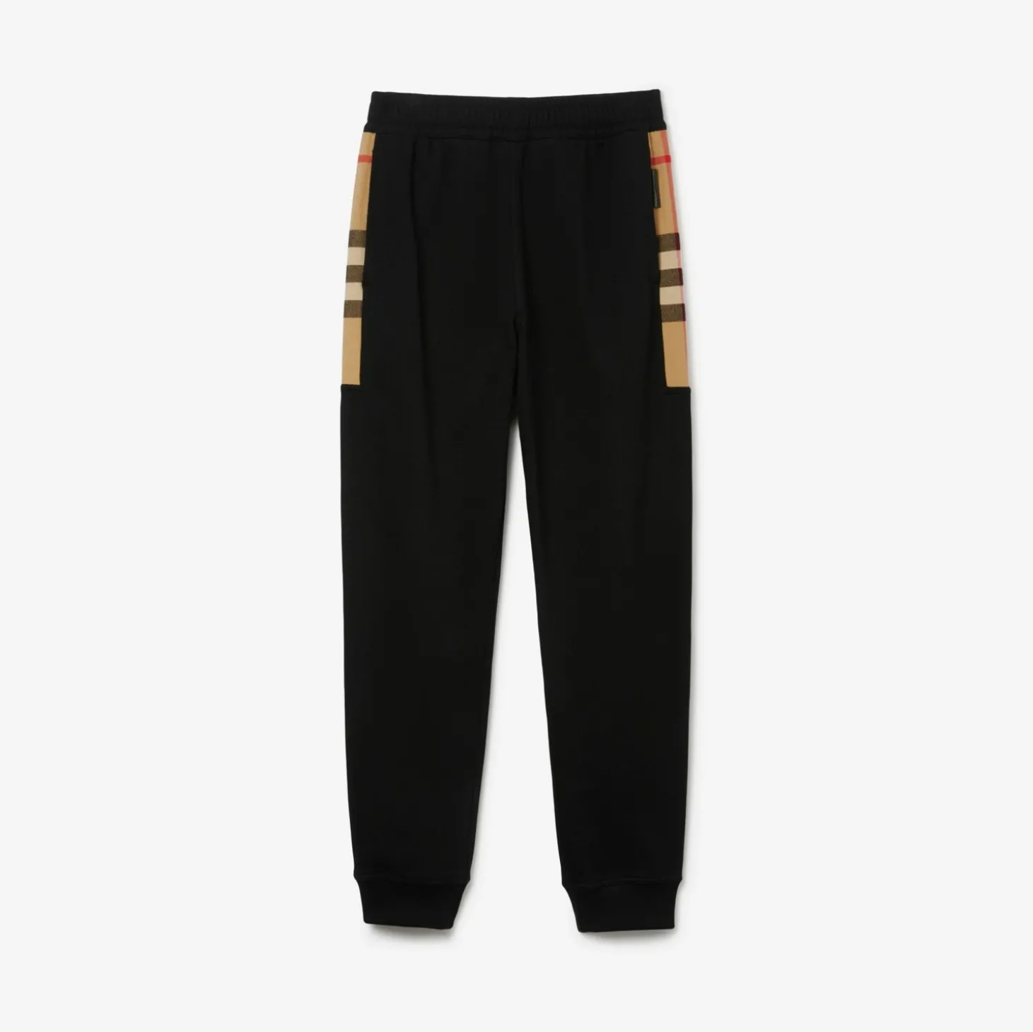 Check Panel Cotton Jogging Pants