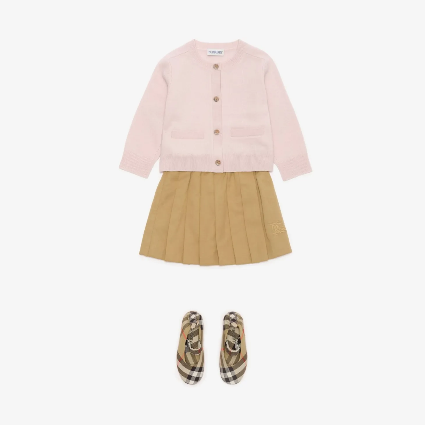 Check Patch Wool Cashmere Cardigan