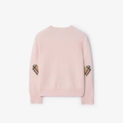 Check Patch Wool Cashmere Cardigan