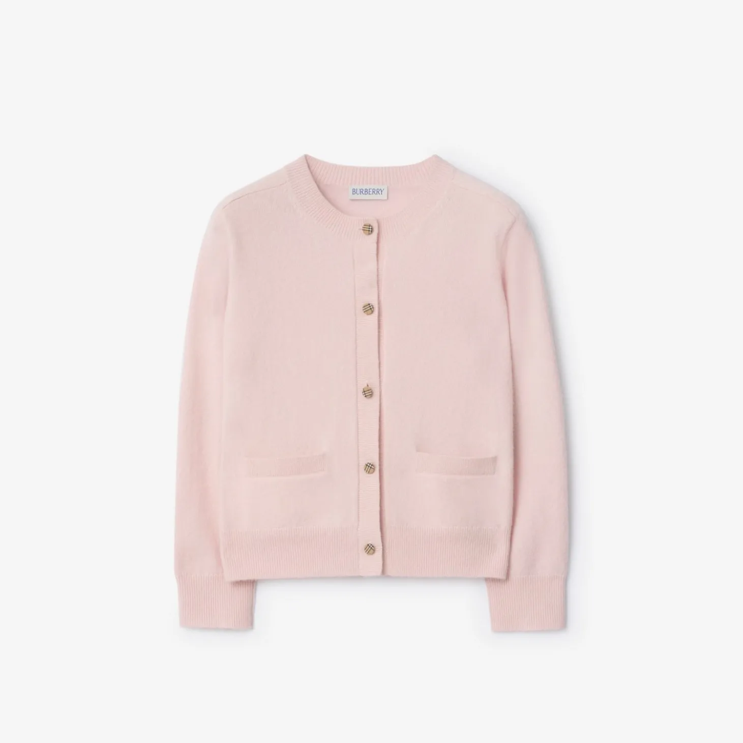 Check Patch Wool Cashmere Cardigan