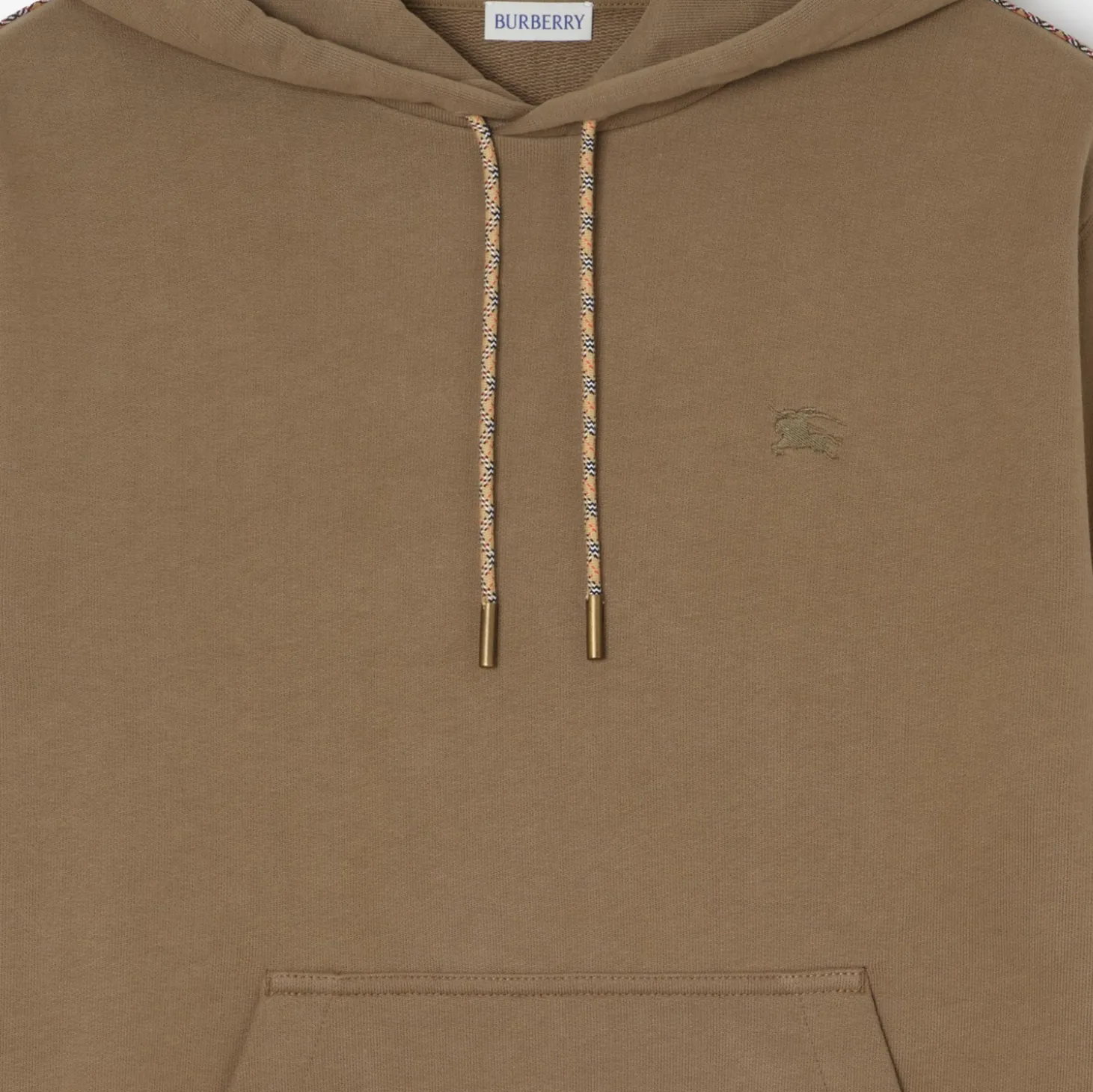 Check Piping Cotton Hoodie