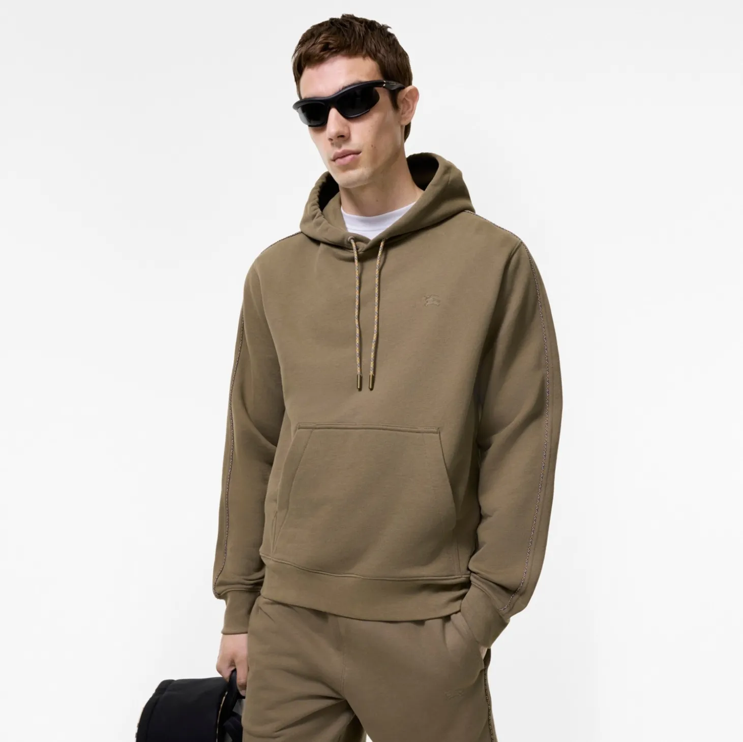 Check Piping Cotton Hoodie