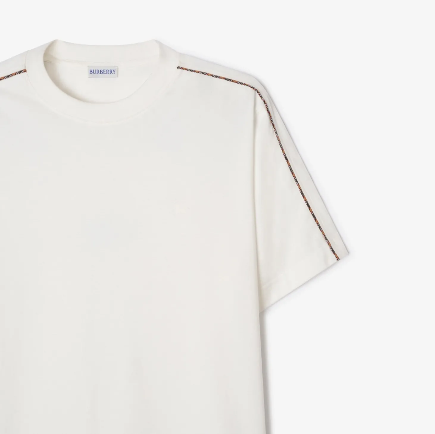 Check Piping Cotton T-shirt