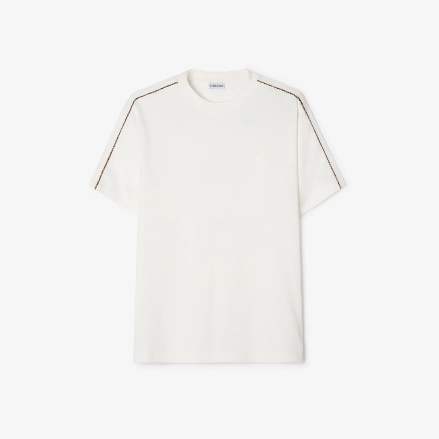 Check Piping Cotton T-shirt