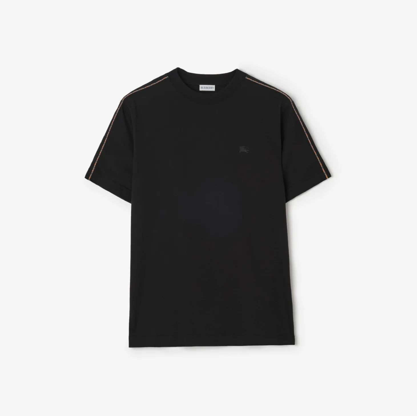 Check Piping Cotton T-shirt