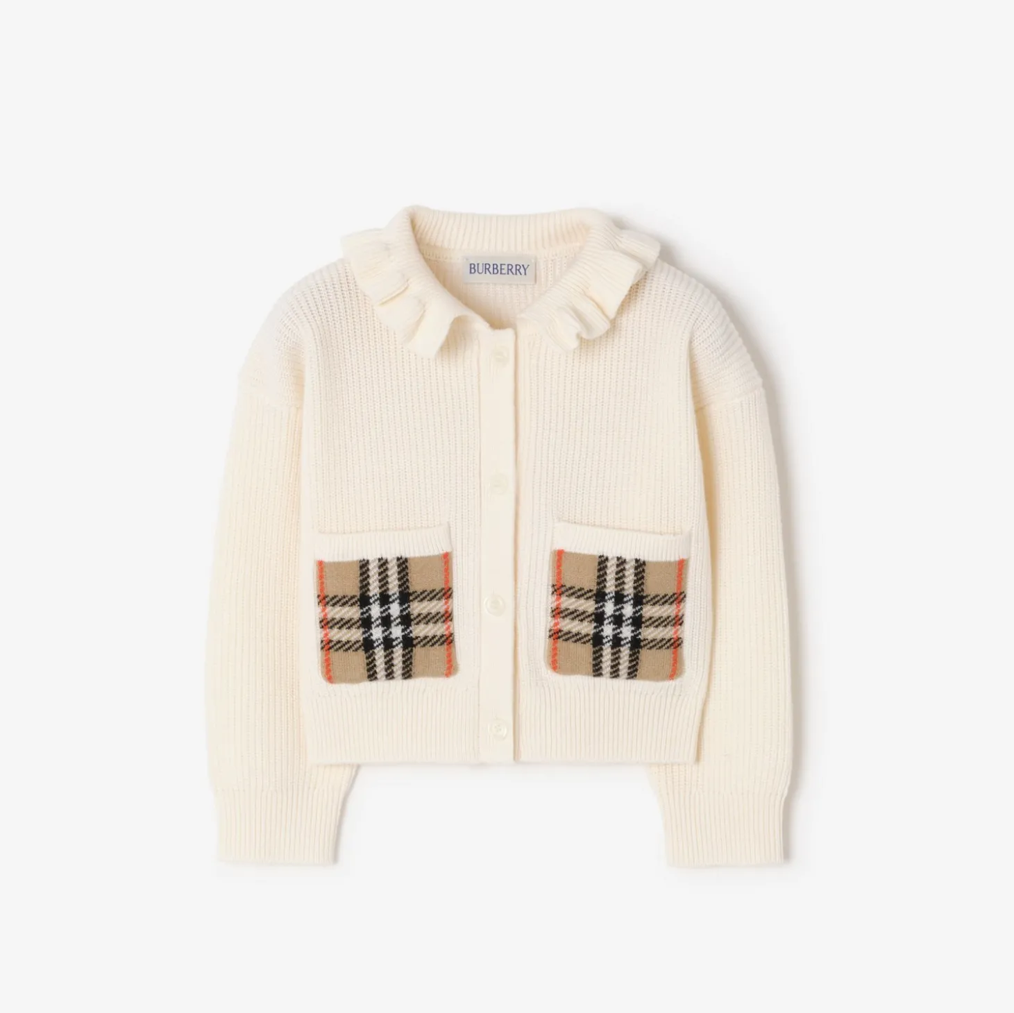 Check Pocket Cotton Wool Cardigan
