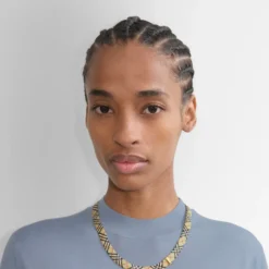 Check Print Necklace
