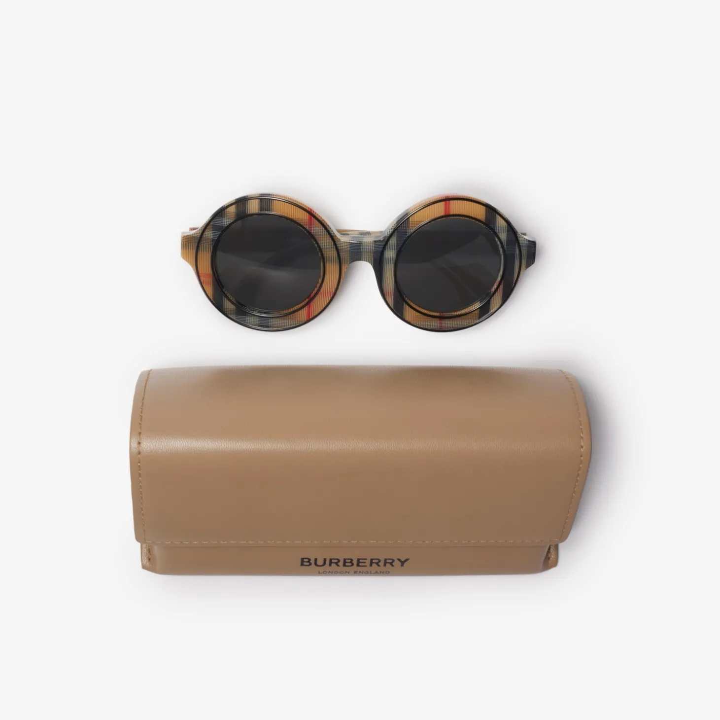 Check Round Sunglasses