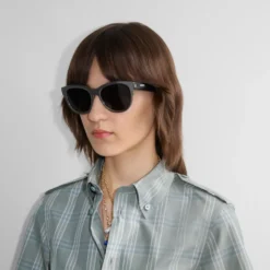 Check Round Sunglasses