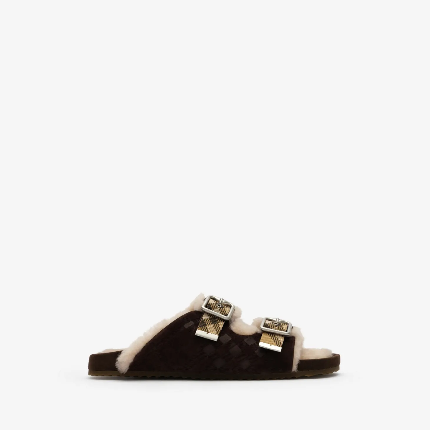 Check Shearling Urchin Sandals