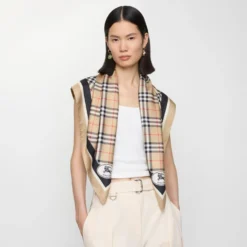 Check Silk Scarf