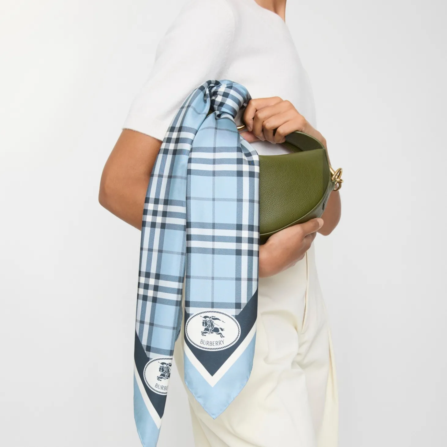 Check Silk Scarf